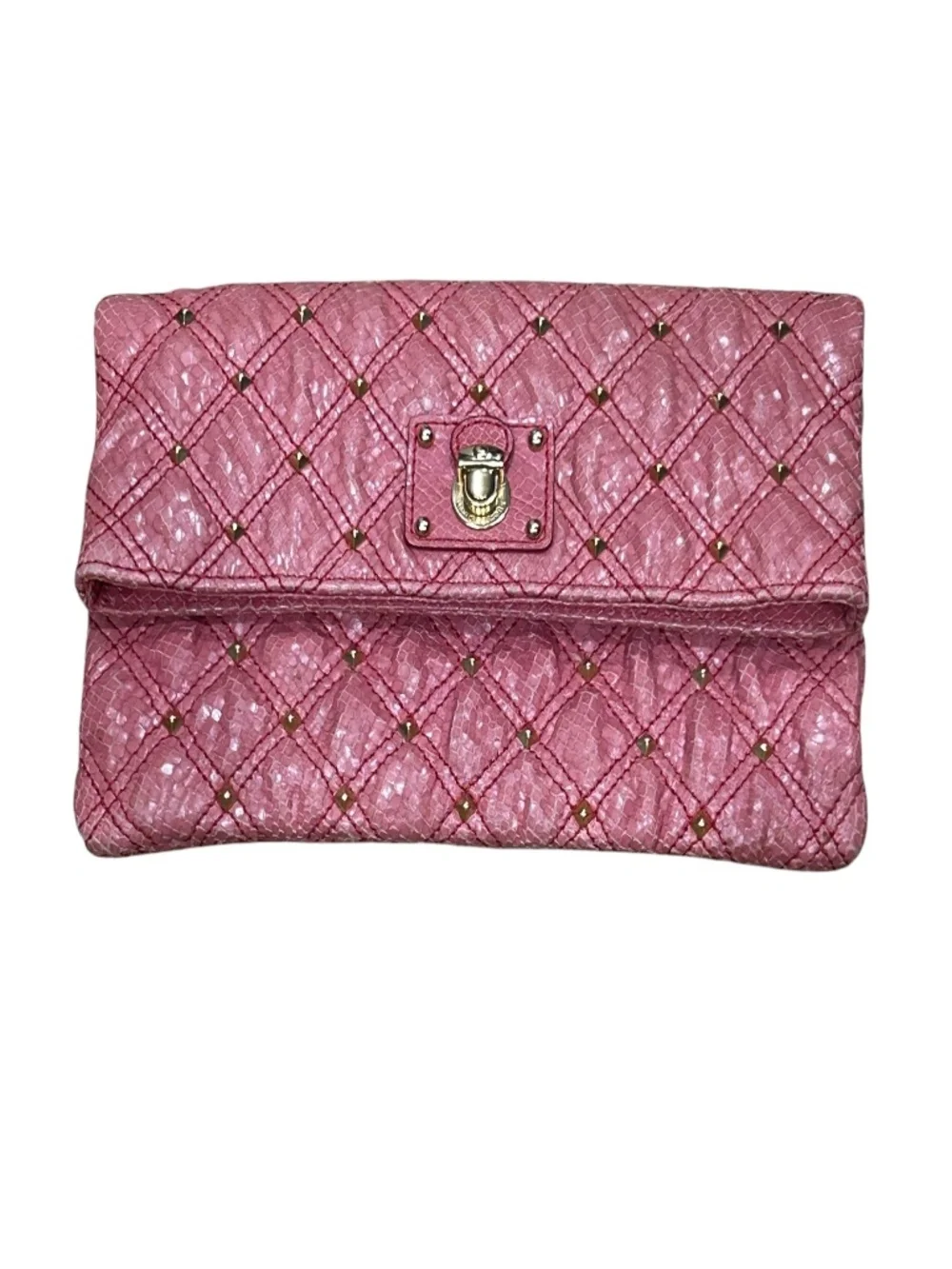 Marc Jacobs Eugine Clutch in Quilted Pink Leather with Studs 2010 Collection